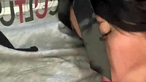 this petite colombian brunette spider girl strips dorm clothes for wild creampie riding frenzy