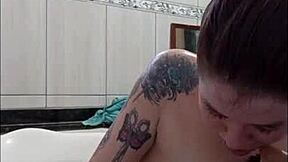 Steamy bath sex tension builds ends with creampie mouth blonde brunette big cocks