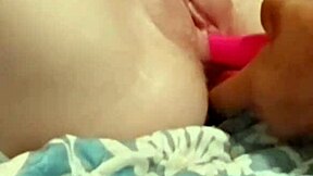 her gaping wet pussy and narrow ass stretched wide for double penetration after spreading