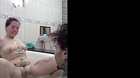 Steamy bath sex tension builds ends with creampie mouth blonde brunette big cocks