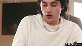 Blindfolded Stepmom Begs For Stepson Stepdad Double Anal Penetration After Massage.