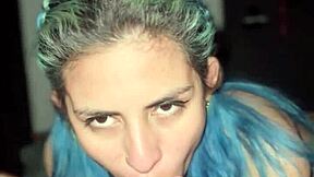 Best Friend's Curvy Latina Girlfriend Delivers Sloppy Blowjob