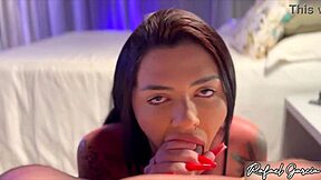 Tattooed brazilian beach slut rides huge cock creampie facial finish