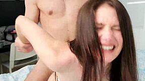 Brunette Amateur Gags On Monster Cock Deepthroat Before Bent-Over Big Ass Doggystyle Pounding.