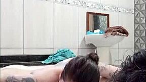 Steamy bath sex tension builds ends with creampie mouth blonde brunette big cocks