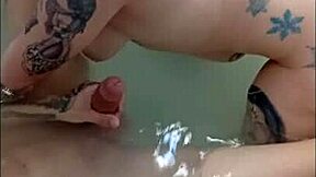 Steamy bath sex tension builds ends with creampie mouth blonde brunette big cocks