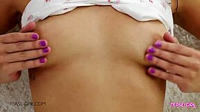 petite teen 18+ flaunts perfect body in daddy casting interview on sofa