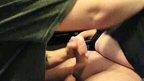 hot milf blows and jerks hubby in his gaming chair