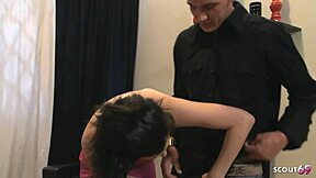 Huge Clit Virgin Teen's Hairy Pussy Gaped by Classmate's Big Cock!