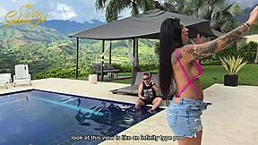salome gil's fat latina ass slams spanish cock poolside wanna watch her bounce?