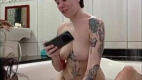 Steamy bath sex tension builds ends with creampie mouth blonde brunette big cocks