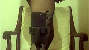 crossdresser maria teases in black nylon panties high heels