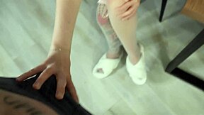 Roommate bends over skirt up for sneaky boyfriend-free fuck