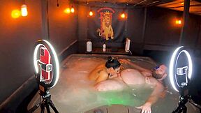 Sheena Ryder's curvy milf body bounces in hot tub cowgirl pounding deepthroat and screaming orgasms