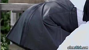 Cfnm brits humiliate student sucking uniform cock handjob