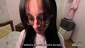 Stepmom whore rides stepson cock to creampie on Halloween