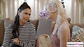 Big tits Asian milf licks stepdaughter's girlfriend pussy!