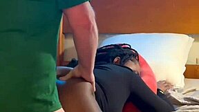 Amateur Ebony Slut Sucks And Fucks Bent Over Doggystyle In Bedroom Hood