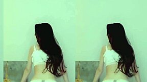 Korean babe dances seductively before dropping for hot blowjob