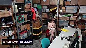 Crazy teen shoplifter pays security with her body