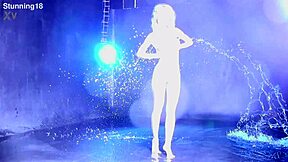 hey, isn't this beautiful blonde teen just playing naked in water so cute?