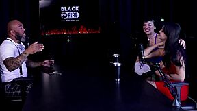 She dances sensual in sheer red after confessing art career then gets wild on Faroraf