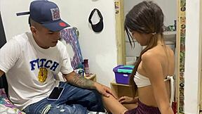 pretty ebony goddess trades nails for wild savage fuck