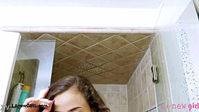 whoa this brunette model showers so hot after her casting shoot