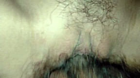 Slick shaved tight wet pussy gets fucked hard until creamy explosion inside