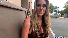 dirty blonde bombshell offers milf ass to horny stud