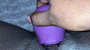 Ebony BBW squirts hard from vibrator pussy play orgasm!
