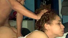 i get my pretty latina pussy stuffed missionary with monster cock