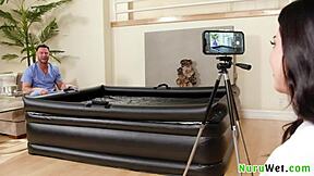 Seth Gamble Gets Busty Teen Gal Ritchie's Wet Nuru Massage