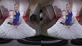 blonde big tits assistant blows in dark vr room