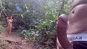 got caught jerking off on the trail and that girl just kept watching me go