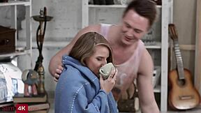 flexible blonde babe bends for intense ass fucking ride