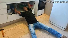 pregnant wife cheats with plumber's monster cock creampie inside