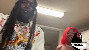 Str8rich Assfucks Sexy Redhead Ebony Teen in Big Ass Doggystyle at Halloween Party