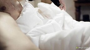 hey stepson, let mommy kit mercer stroke your cock with her hand