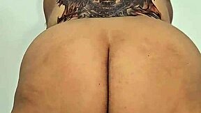 cellulite fat ass jiggles wildly in slow motion bounce