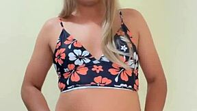 sporty trans babe with juicy tits teases and tempts in tight gear