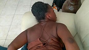 Bubble Butt Cute Ebony Slut Sucks Dick Then Takes Backshots with Cumshot