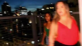 i caught mom and daughter on the fire escape in lingerie