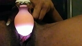 ebony babe fingers wet pussy till creamy squirt