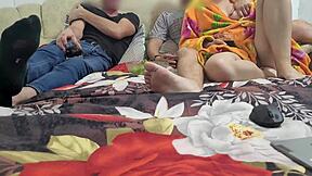 Wife hammered hard in passionate threesome by husband and lover nonstop