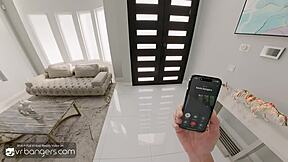 three hot babes blonde brunette milf suck fuck deepthroat cum in vr hd orgy