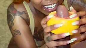 she chokes on grapefruit-sized bbc before gooch-deep pounding and cum blast