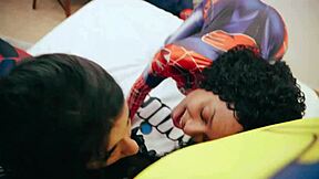 Wolverine fucks deadpool and spiderman asses then they swallow cum