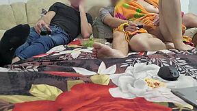 Wife hammered hard in passionate threesome by husband and lover nonstop