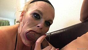 Jenna Jaymes sucks big black cock deepthroat on chair